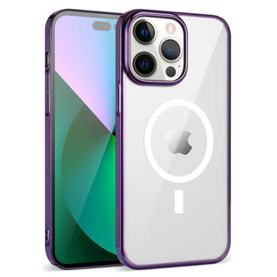 Khayra iPhone 14 Pro Uyumlu KHYR Wireless Şarj Özellikli Pixel Magsafe Kılıf-Derin Mor