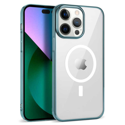 Khayra iPhone 14 Pro Uyumlu KHYR Wireless Şarj Özellikli Pixel Magsafe Kılıf-Sierra Mavi