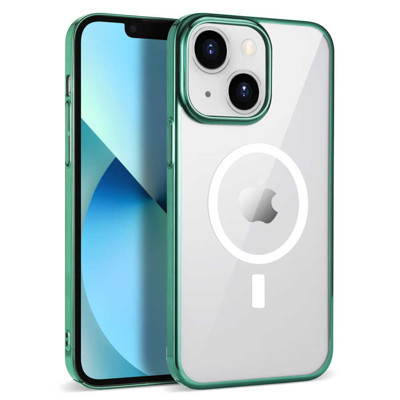 Khayra iPhone 13 Uyumlu KHYR Wireless Şarj Özellikli Pixel Magsafe Kılıf-Koyu Yeşil