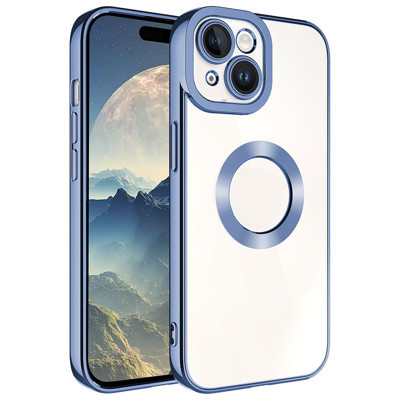 Khayra iPhone 15 Uyumlu Kamera Korumalı Logo Gösteren KHYR Omega Kılıf-Sierra Mavi