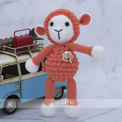 Amigurumi Turkey Organik Amigurumi Yıkanabilir El Örgüsü Oyuncak Uyku Arkadaşı Kuzu Boyutlar Y:23=G:12 ST-303673