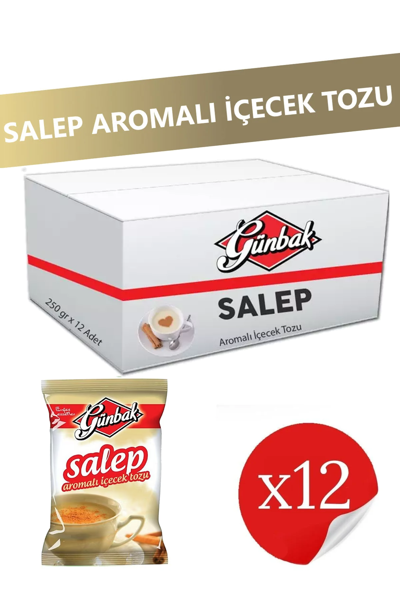 Günbak Salep Aromalı İçecek Tozu 250 gr x 12 Adet