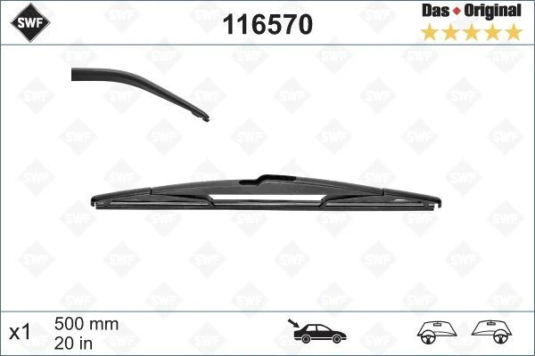 Valeo SİLECEK SWF 50CM X1 ARKA C5 2001-2005 -LOGAN 2 2001-2001PRIMERA 2002 6426GF