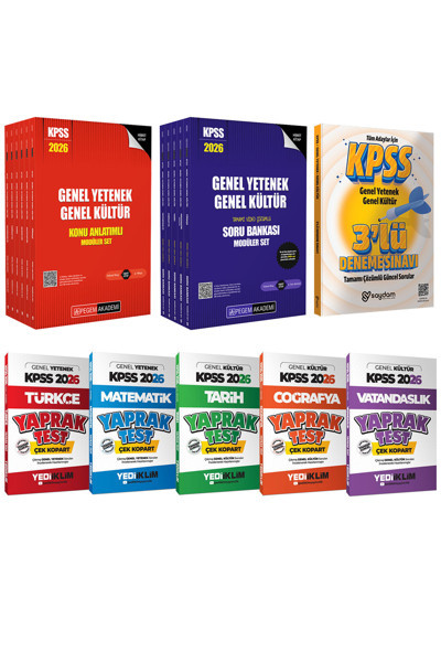 2026 KPSS Lisans Karma Set(Konu Anlatımı 6 Kitap-Çözümlü Soru Bankası 5Kitap-Çek Kopart Yaprak Test)