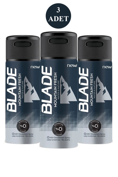 Mbb E-Ticaret 3 Adet Mountain Fresh Erkek Deodorant 150ml Leke Bırakmaz