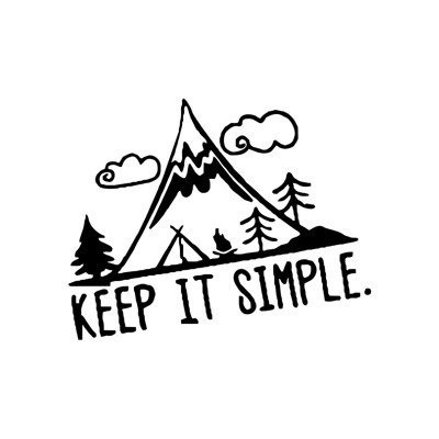 Reysa Tasarım Keep It Simple Kamp Araba Stickeri 17x17 Cm Siyah