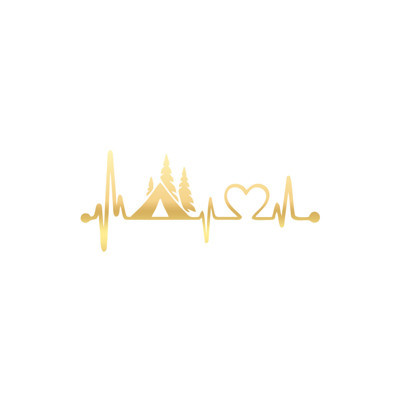 Ritim Kamp Karavan Sticker 17x17 Cm Gold