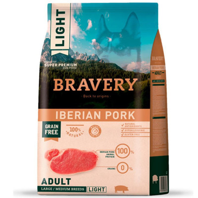 Bravery Tahılsız Light Iberian Pork Büyük ve Orta Irk Köpek Maması 4 Kg