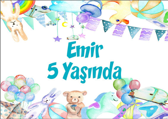 Oyuncak Temalı Doğum Günü Afişi - 50x70 Cm