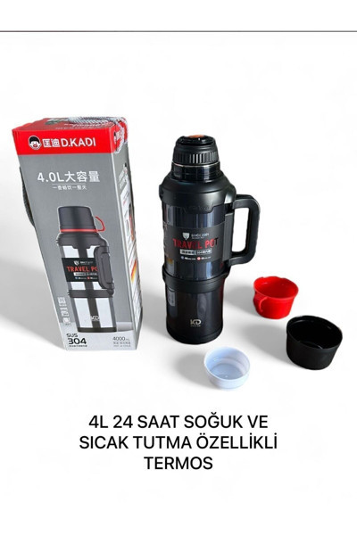 Melzohome Termos 4 Litre Siyah Renk