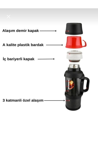 Home Travel Pot Termos 4 Litre Paslanma Çelik Termos Dağcı -Kamp-Piknik-Aile Boyu Termos