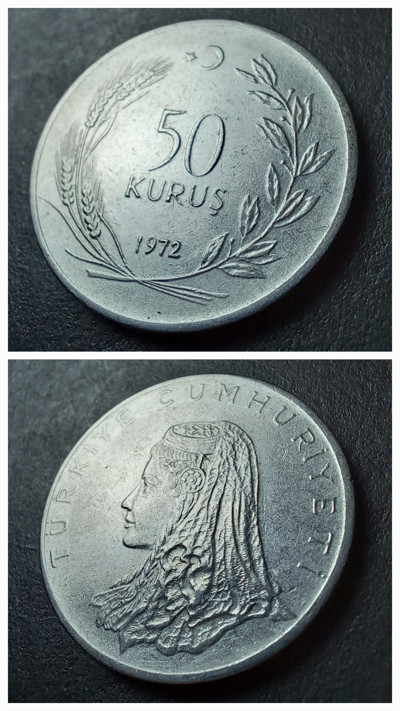 Escoines Koleksiyon 3996368f5624dc49bd 1972 Akmonital 50Kuruş ÇÇT+/ÇA eski madeni para