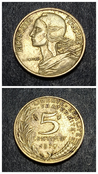 Escoines Koleksiyon 3996368f41ad537375 1979 fransa 5 centimes çt eski yabancı madeni para