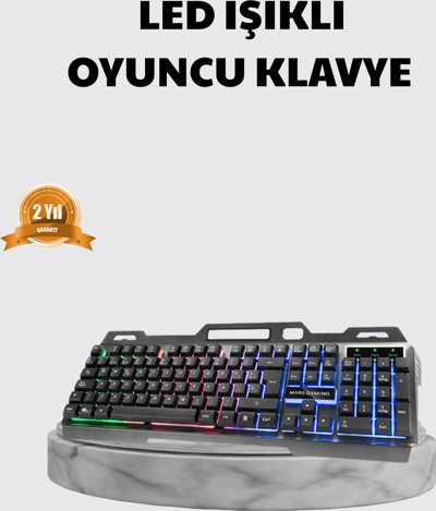 Kanonik Education Profesyonel Oyuncu Klavye Mouse Seti – RGB Işıklı, Türkçe Q, DPI Ayarlı, Dayanıklı Gövde