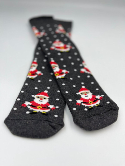 B Beşiroğlu Since 1980 Yılbaşı Noel Temalı Noel Baba Geyik Desenli Dikişsiz Comfort Unisex Kalın Kışlık Pamuk Yün Çorap