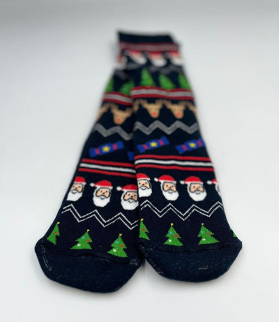 B Beşiroğlu Since 1980 Yılbaşı Noel Temalı Noel Baba Geyik Desenli Dikişsiz Comfort Unisex Kalın Kışlık Pamuk Yün Çorap
