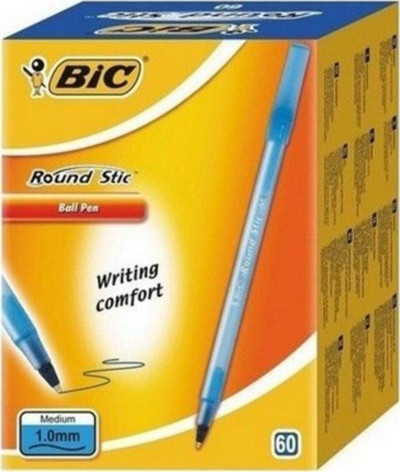 Bic Round Stick Tükenmez Kalem 120'Li Kalem-Mavi