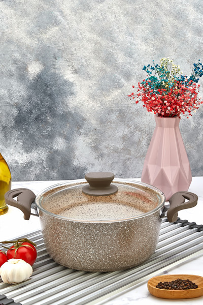 Polochef Panamera Granit Tencere 24 Cm Kahverengi