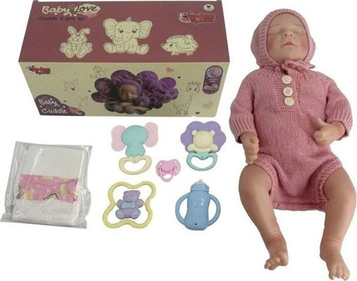 Vardem Oyuncak Kutulu 43 cm Aksesuarlı Gerçekçi Bebek Et Bebek KNG-902-2A