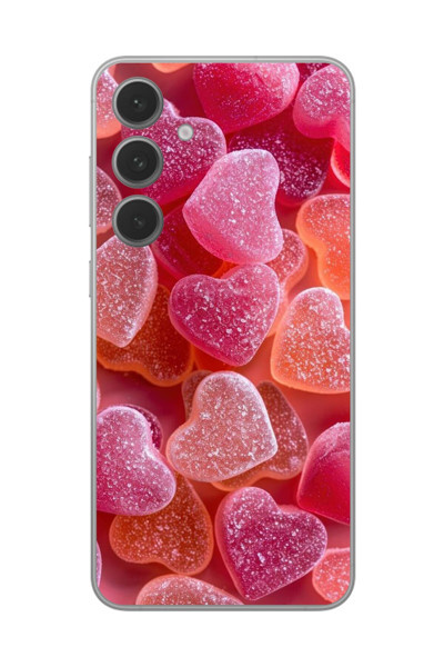 Dali Design Samsung Galaxy S24+ Uyumlu Şeffaf Kılıf Şeker Tasarımlı