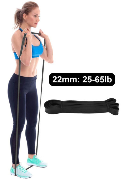 Jet Fitness Resistance Powerband 22 Mm Siyah Güç Bandı Sert Direnç Lastiği Pilates Aerobik Squat