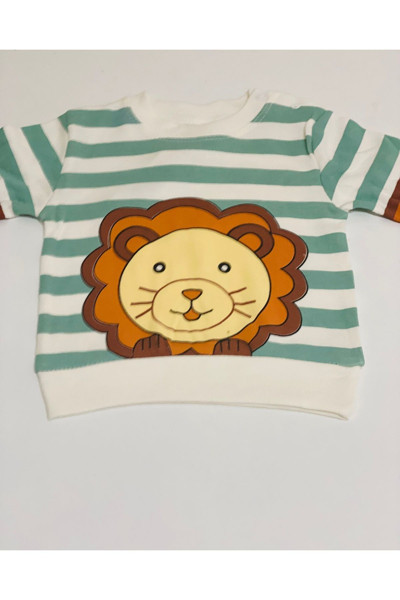 Pirinç Bebe Aslan Baskılı Bebek Mevsimlik İkili Takım
