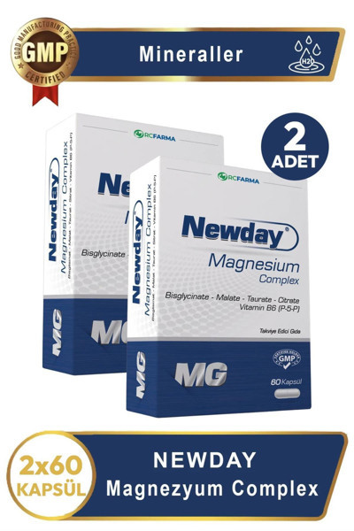 Newday Magnezyum Complex Vitamin B6, 60 Kapsül 2 Adet