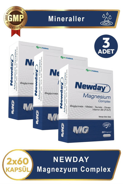 Newday Magnezyum Complex Vitamin B6, 60 Kapsül 3 Adet