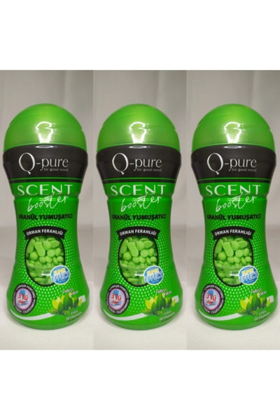 Q-Pure Organik Granül Çamaşır Yumuşatıcı & Çamaşır Parfümü Orman Ferahlığı 210 Gr X 3'Lü Avantaj