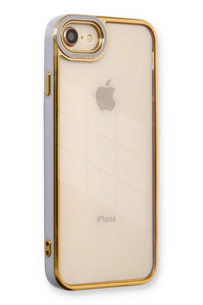 Butik iPhone 7 Kılıf Liva Lens Silikon - Lila-(5796)