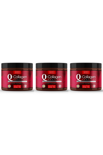Öykü Q-Collagen Hidrolize Kolajen - Tıp 1-2-3 -Vitamin C (238 Gr Toz) 3 Kutu / Ilaç Kutusu Hediyeli