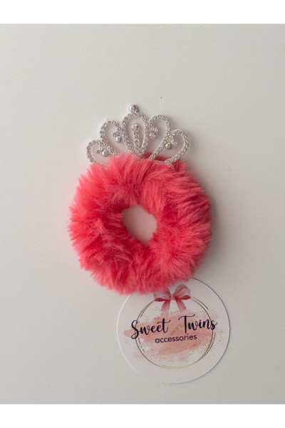 Sweet Twins Accessories Taçlı Peluş Simit Çocuk Toka