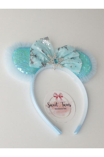 Sweet Twins Accessories Kar Taneli Fiyonklu Pullu Mickey Taç