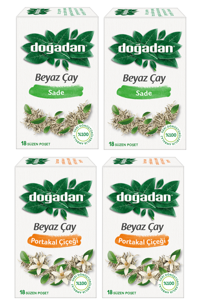 Doğadan Beyaz Çay Sade & Portakal Çiçeği 18'li x 4 Adet
