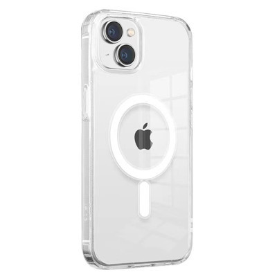 ZORE Apple iPhone 14 Kılıf M-safe Şarj Özellikli Şeffaf Sert PC Zore Embos Kapak