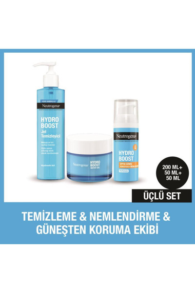 Neutrogena Hydro Boost SPF 50 Nemlendirici + Water Jel Temizleyici + Nemlendirici