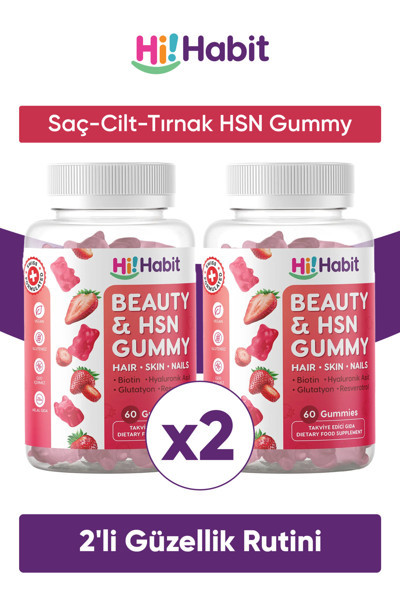 Hi Habit Hsn Saç, Cilt Ve Tırnak Vitamini Takviye Edici Gıda Seti (60 Günlük)