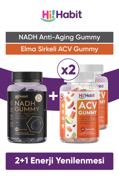 Hi Habit Nadh Koenzim Q10 - Acv Elma Sirkesi Gummy Takviye Edici Gıda Seti