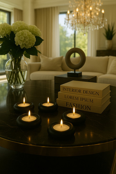 Neydin Home 5’li El Yapımı Taş Tealight Mumluk Seti | Modern & Dekoratif & Hediyelik