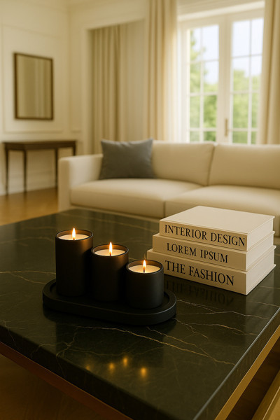 Neydin Home 3’lü Tealight Mumluk Seti | Sunum Altlıklı Dekoratif