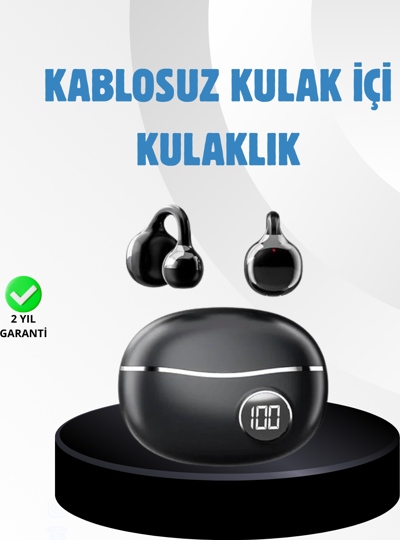 Açık Kulak Kablosuz Bluetooth Kulaklık – Konforlu Tasarım ve Uzun Süreli Kullanım