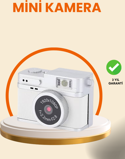 Kompakt Mini Kamera Retro Tasarım 128GB Hafıza 1080P Video