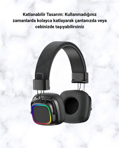 RGB Işıklı Katlanabilir Bluetooth 5.3 Kulak Üstü Kulaklık