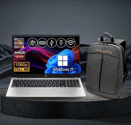 HP 255 G10 Ryzen5-7530U 8GB 1TB Nvme SSD 3C3Y9ES ATL77 O/B 15.6" Win11Pro Taşınabilir Bilgisayar+Çanta