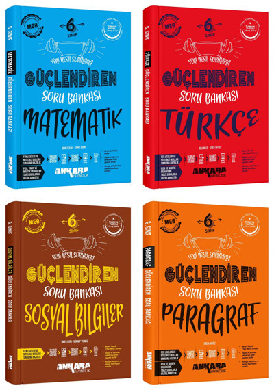 Ankara 2025 6. Sınıf Matematik + Türkçe + Sosyal + Paragraf Güçlendiren Soru Seti 4 Kitap Güncel Müfredat