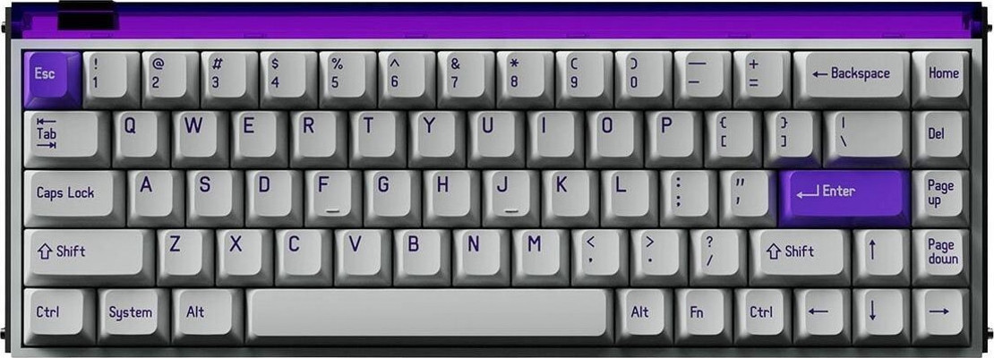 Melgeek Made68 Pro+ Purple Light %65 Ttc Purple Heart Kom Manyetik Sw 8K He Hotswap Rgb İngilizce Klavye