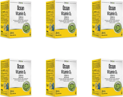 Orzax Ocean Vitamin D3 1000 Iu Sprey 20 Ml 6'lı Paket