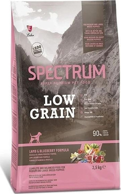 Butik Spectrum Düşük Tahıllı Kuzulu ve Yaban Mersinli Orta ve Büyük Irk Yavru Köpek Maması 2.5 Kg