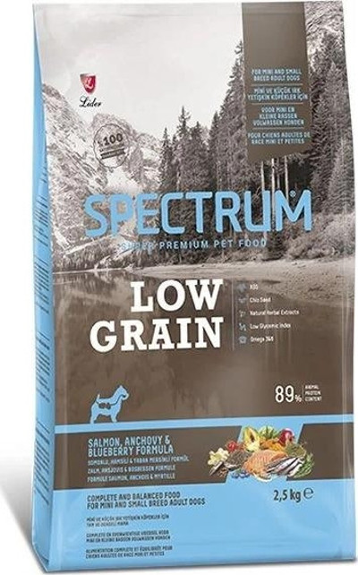 Butik Spectrum Düşük Tahıllı Somonlu Hamsili ve Yaban Mersinli Küçük Irk Yetişkin Köpek Maması 2.5 Kg