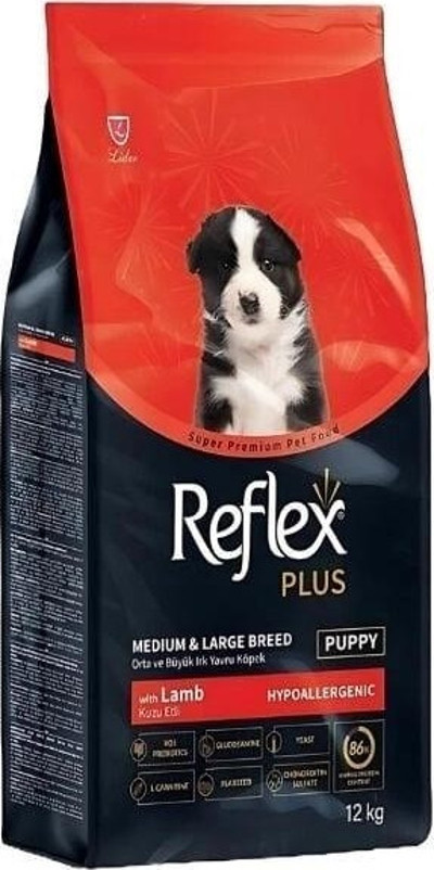 Butik Reflex Plus Hypoallergenic Kuzu Etli Orta ve Büyük Irk Yavru Köpek Maması 12 Kg